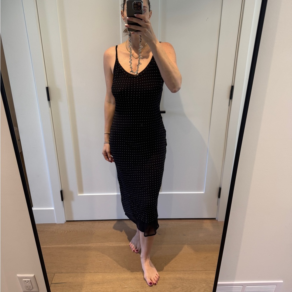 Elegant Black Polka Dot Dress